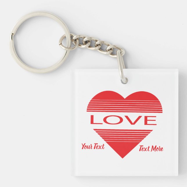 Love & Romance Concept Design with Heart Elements Key Ring (Front)