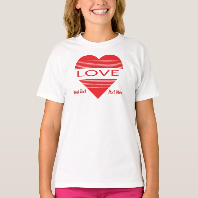Love & Romance Concept Design with Heart Elements T-Shirt (Front)