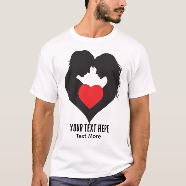 Love & Romance Concept Design with Heart Elements T-Shirt (Front)