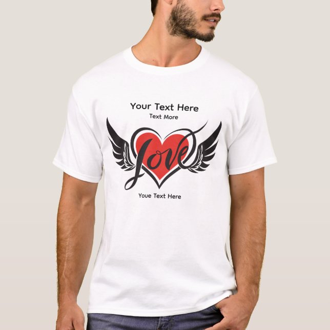 Love & Romance Concept Design with Heart Elements T-Shirt (Front)