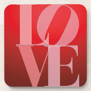 Love Romance Red Pink Coaster