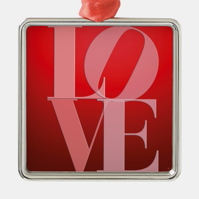 Love Romance Red Pink Metal Tree Decoration (Front)
