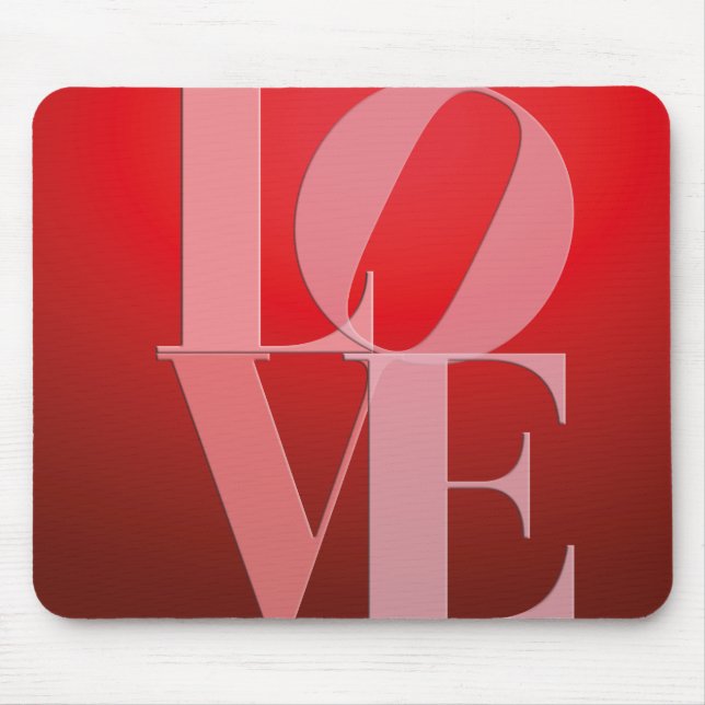 Love Romance Red Pink Mouse Pad (Front)