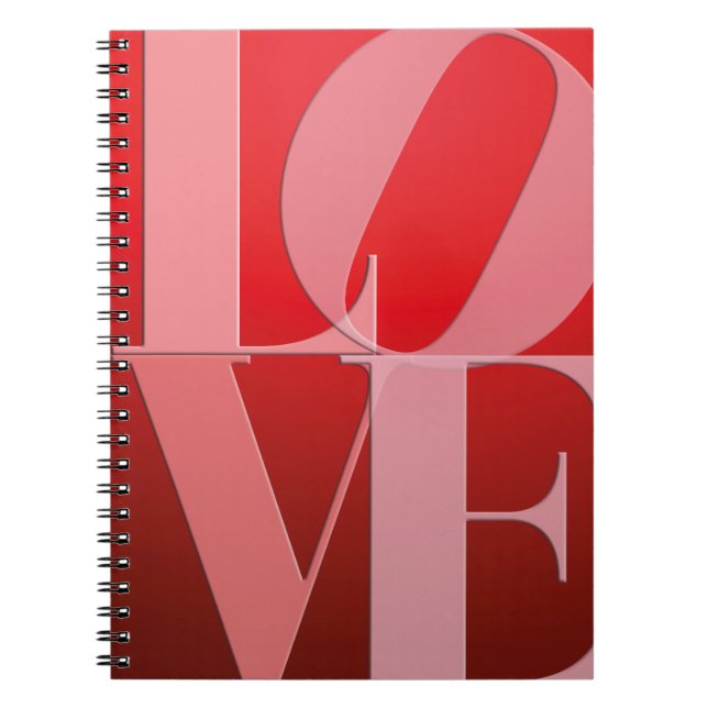 Love Romance Red Pink Notebook (Front)