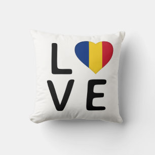 Love - Romania Flag Cushion