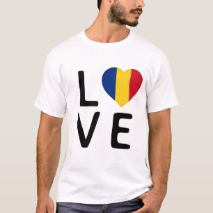 Love - Romania Flag T-Shirt