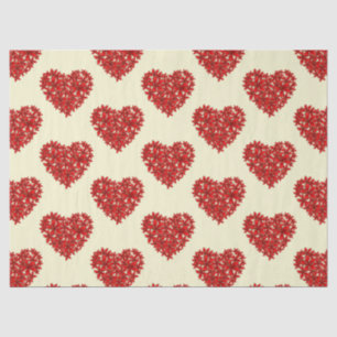 Love Romantic Floral Hearts Wedding Anniversary Tissue Paper