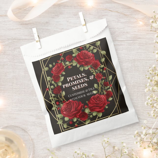 Love Rose Flower Seed Packet Gift Bags (Clipped)