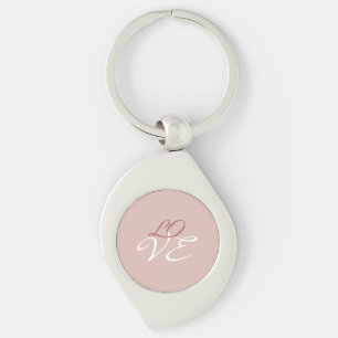 Love Rose Gold Colour Calligraphy Script Key Ring