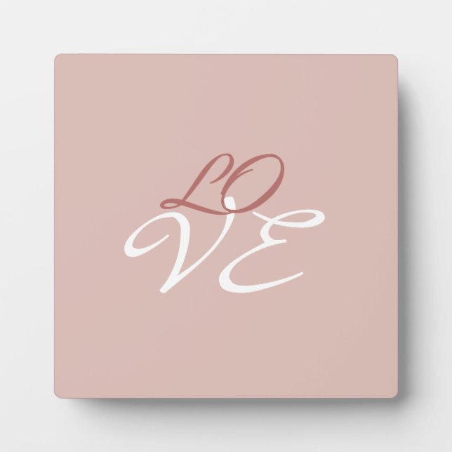 Love Rose Gold Colour Calligraphy Script Plaque (Front)