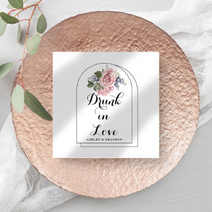 Love Rose Minimal Wedding Napkins