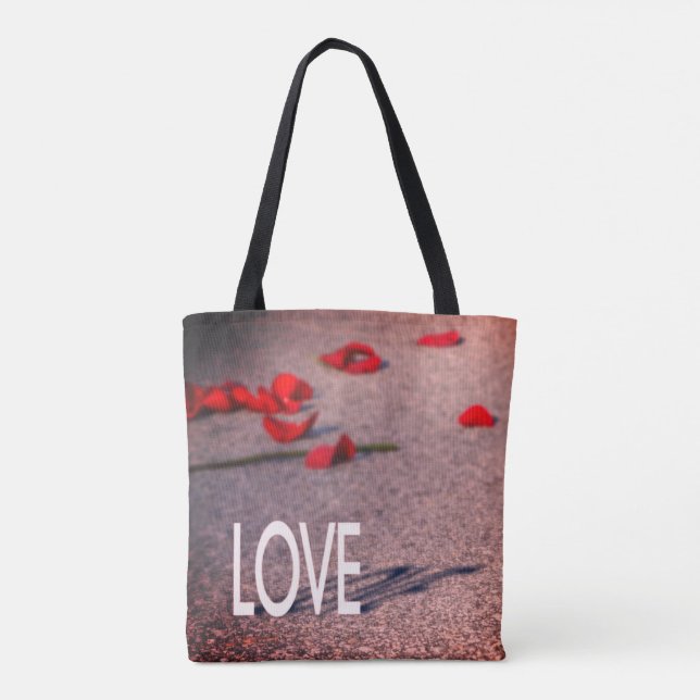 LOVE & Rose Petals Tote Bag (Back)