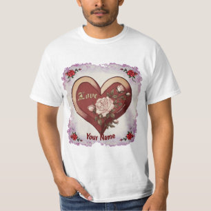 Love Roses Heart  custom t-shirts
