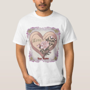 Love Roses Peach Heart t-shirts