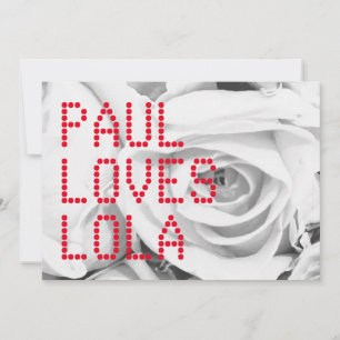 LOVE roses pink flowers bunch bouquet, background Holiday Card