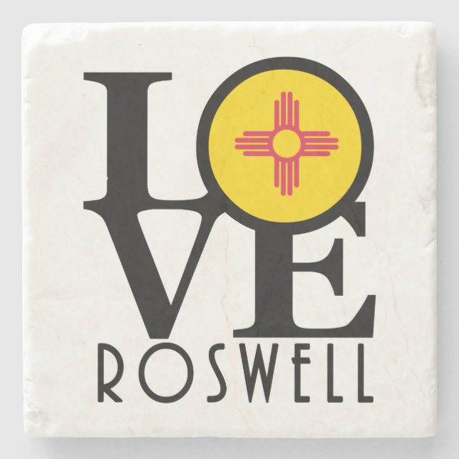 LOVE Roswell New Mexico Stone Coaster (Front)