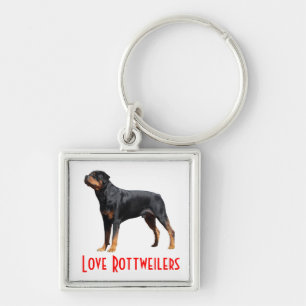 Love Rottweiler Black & Brown Puppy Dog Keychain