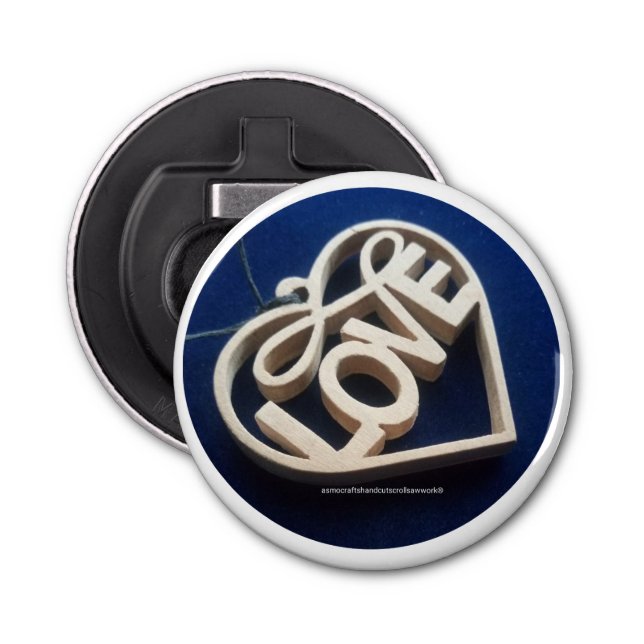   LOVE   Round Bottle Opener (Front)