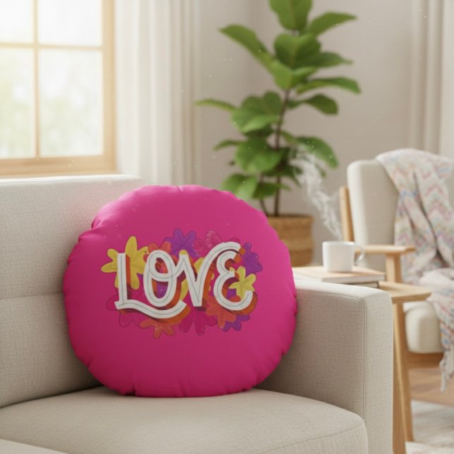 LOVE Round Pillow (Creator Uploaded)