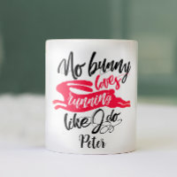 Love Run Funny Red Bunny Motivation Modern Script