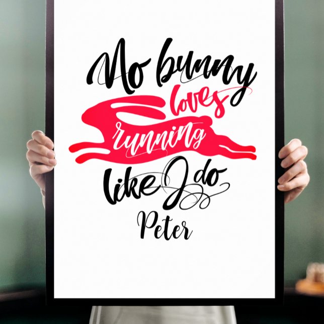  Love Run Motivation Bunny Typography Customise Poster (Creator Uploaded)