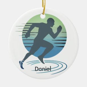 Love Running Marathon Competitive Runner Custom Ceramic Tree Decoration