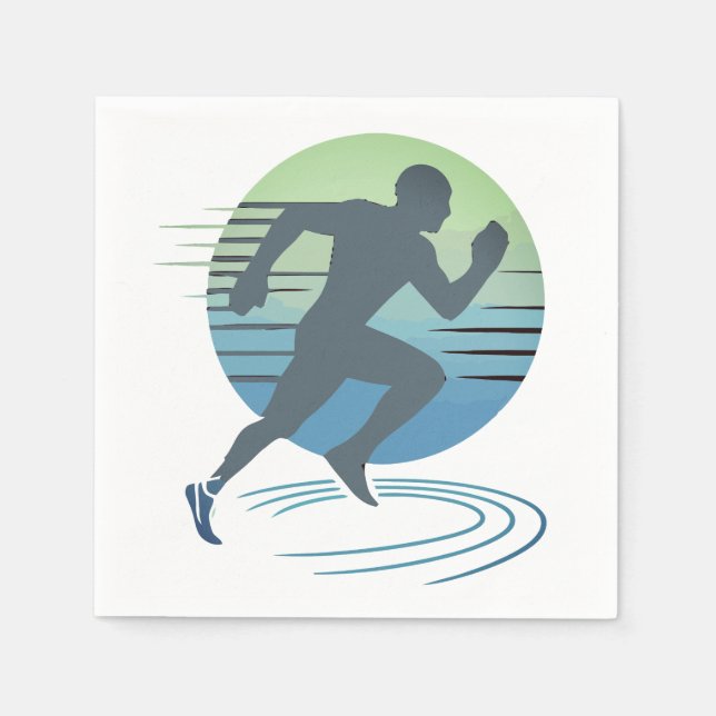 Love Running Marathon Competitive Runner Event Napkin (Front)