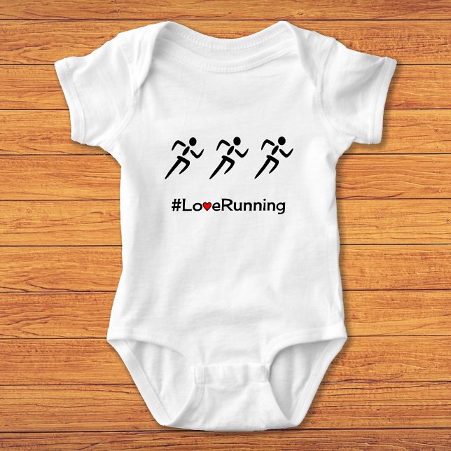 Love Running slogan runners Baby Bodysuit (Creator Uploaded)