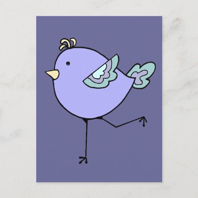 Love Running with Cute Cartoon Chick, Bird Postcard (Front)