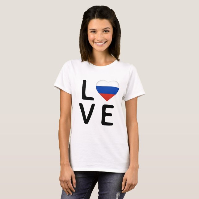 Love - Russia Flag T-Shirt (Front Full)