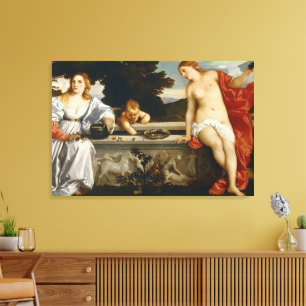 Love Sacred and Profane Love by Titian Cupid Venus Canvas Print