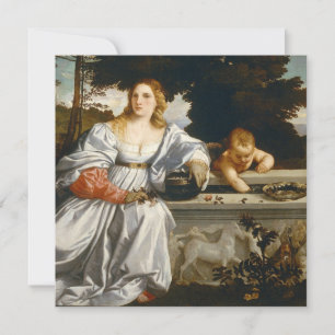 Love Sacred and Profane Love by Titian Cupid Venus Thank You Card