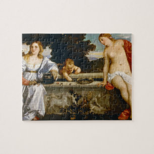 Love Sacred and Profane Love by Titian Jigsaw Puzzle