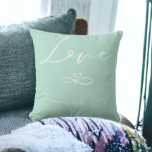 Love sage green cushion infinity forever always