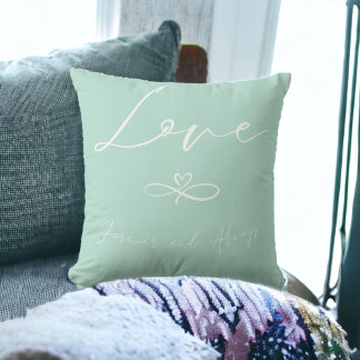 Love sage green cushion infinity forever always