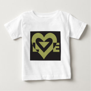 Love Sage Green on Black Baby T-Shirt