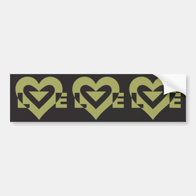Love Sage Green on Black Bumper Sticker (Front)