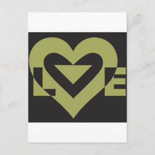 Love Sage Green on Black Postcard