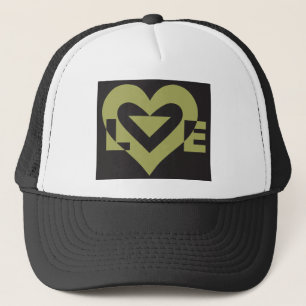 Love Sage Green on Black Trucker Hat
