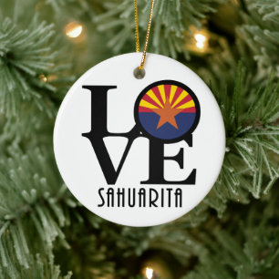 LOVE Sahuarita Arizona Ceramic Tree Decoration