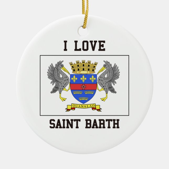 Love Saint Barth Ceramic Tree Decoration (Front)