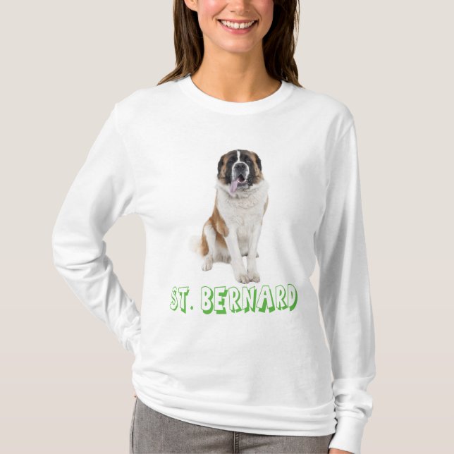 Love Saint Bernard Puppy Dog T-Shirt (Front)