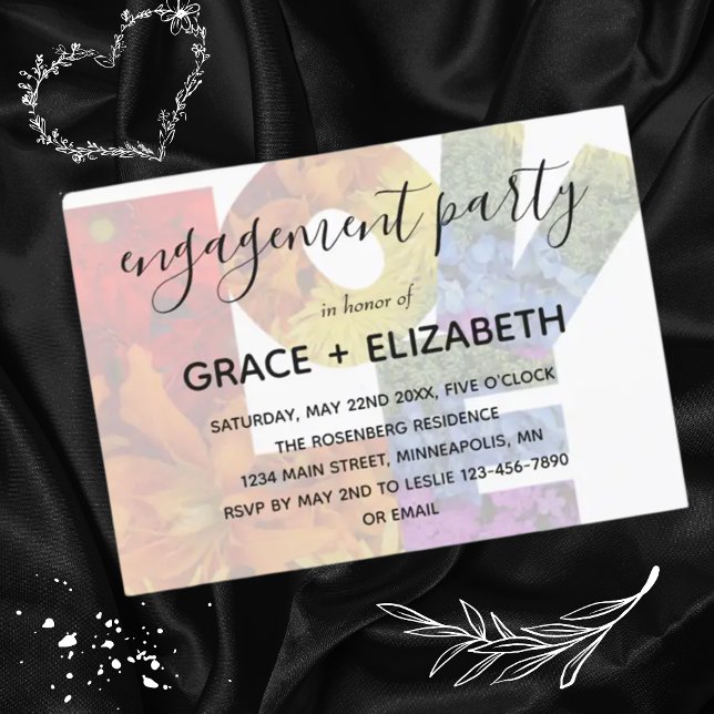 LOVE Same-Sex Wedding Engagement Party Invitation (Creator Uploaded)