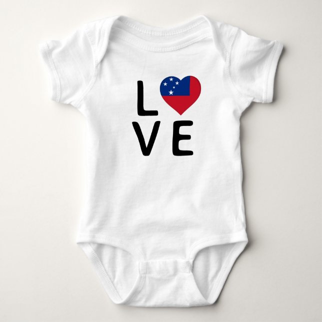 Love - Samoa Flag Baby Bodysuit (Front)