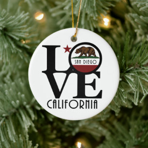 LOVE San Diego Ceramic Tree Decoration