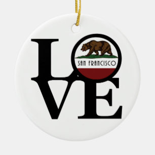 LOVE San Francisco Ceramic Tree Decoration