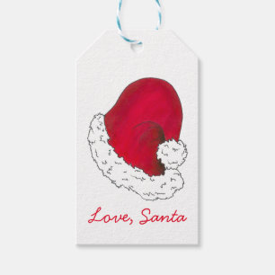 Love, Santa Claus Red Merry Christmas Holiday Xmas Gift Tags