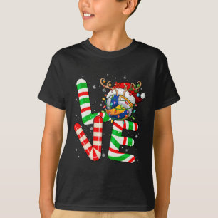 Love Santa Reindeer Volleyball Ball Tools Colourfu T-Shirt