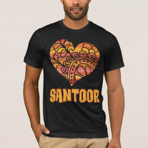 Love Santoor Orange Mandala Heart Indian Music T-Shirt