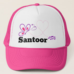 Love Santoor Pink Purple Butterfly Heart Trucker Hat